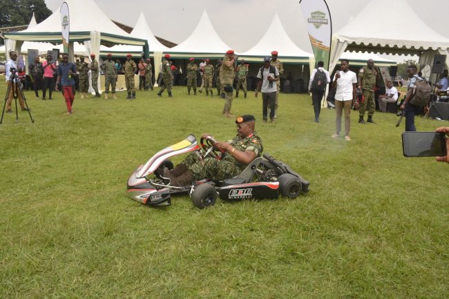 Joint Chief of Staff Maj Gen Leopold Kyanda at the launch of the 2nd Armed Forces motocross at Kololo ceremonial grounds on 2nd November 2022