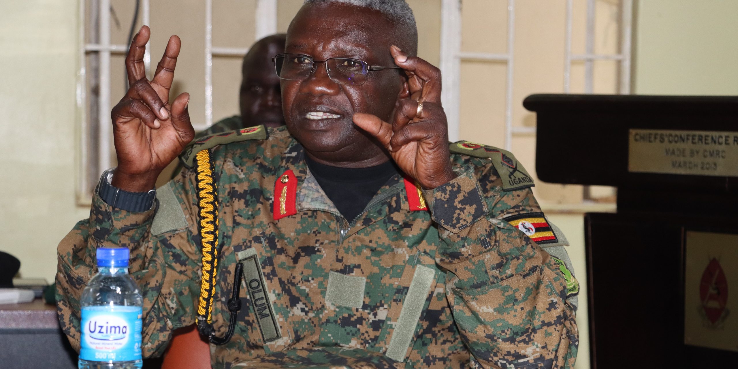 Maj Gen Dick Olum briefing The UN Military Staff Committee and UPDF Senior officials