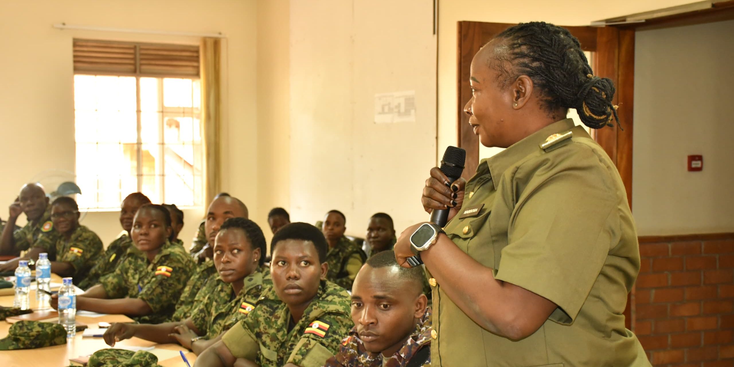 Capt Margret Nabbosa UPDF Gender officer gives her lecture