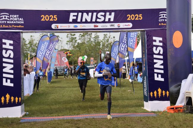 Pte Olemukan finshing his race of 42 km