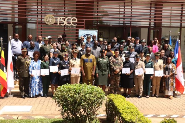Brig Gen Charity Bainababo in a group picure with UN representative and Course participants at UN base Entebbe on 22.05.2026.JPG