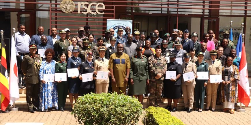 Brig Gen Charity Bainababo in a group picure with UN representative and Course participants at UN base Entebbe on 22.05.2026.JPG