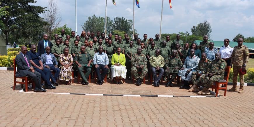 Chief Guest , UPDF General officers, URA Team sharing a group with Graduands.JPG