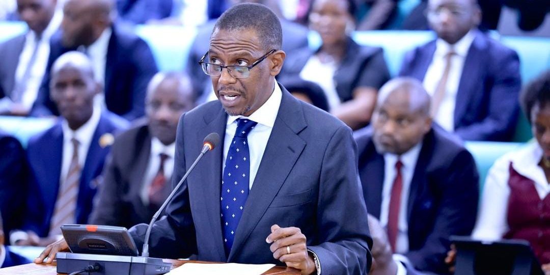 Minister of Defence and Veterans Affairs, kiryowa Kiwanuka presents Gaza deployment motion before parliament on 6th August 2026