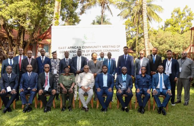 A group photo of Commandants of EAC Partner states’ Armed Forces Senior Command & Staff Colleges at Royal Suites Kamapala.