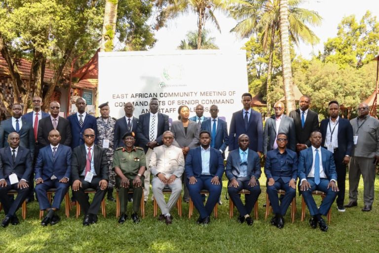 A group photo of Commandants of EAC Partner states’ Armed Forces Senior Command & Staff Colleges at Royal Suites Kamapala.
