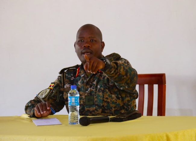3DIV COMD Brig Gen Hyeroba during the meeting.JPG